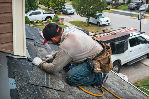 Professional Gutter Installation technician working in Jackson, MI